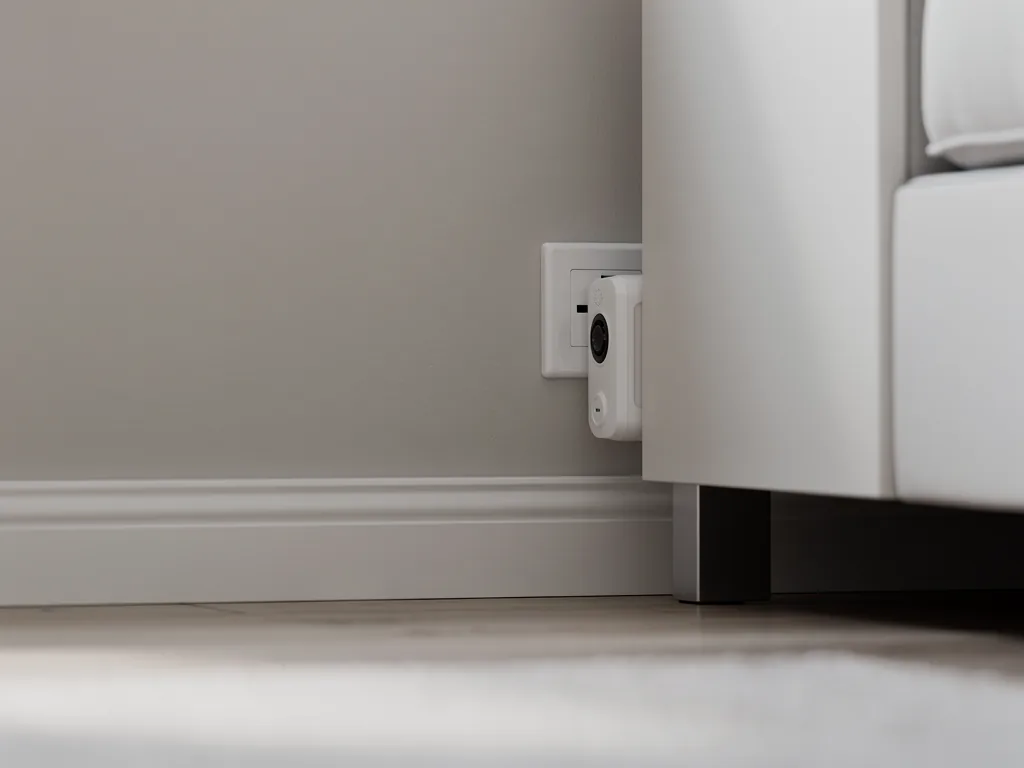 Appareil à ultrasons partiellement caché par un meuble bas