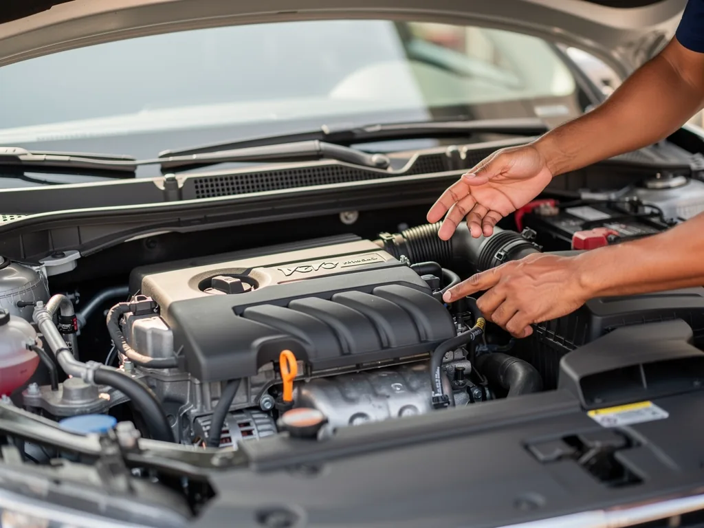 Compartiment moteur de voiture ouvert