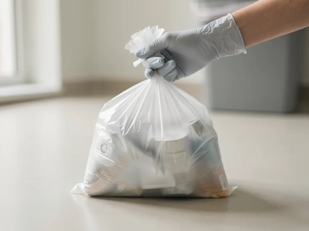 Sac fermé prêt à être éliminé