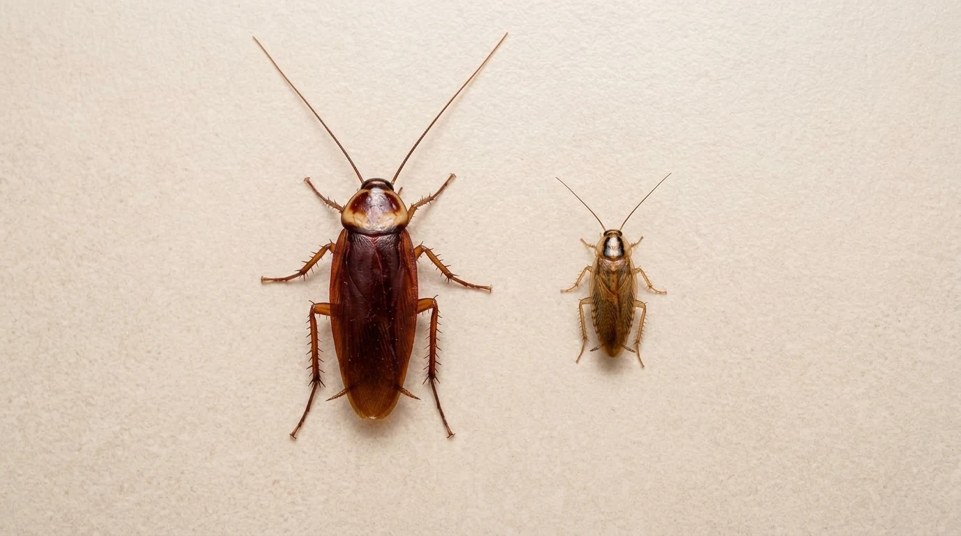 comparaison visuelle cafard américain Periplaneta americana vs cafard germanique Blattella germanica